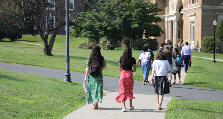 Students walk to classes
