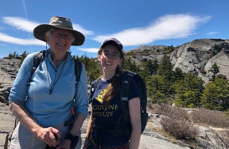 Dr. Carol Day and Andrea McCann (’13) on Mt. Monadnock