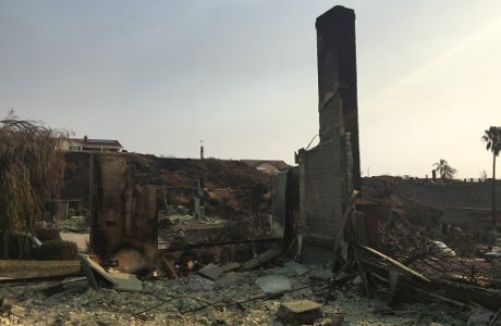 After the fire: remains of the Haggard home