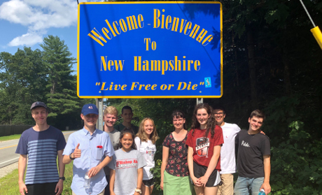 Students at New Hampshire border