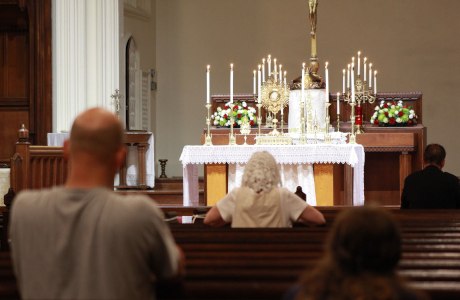 Adoration and Rosary in New England chapel