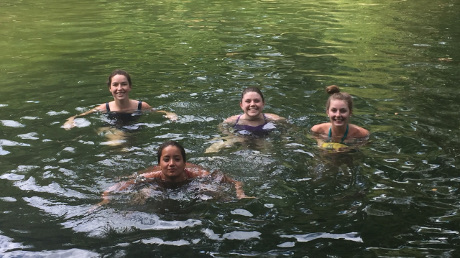 Swimming in the campus ponds