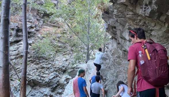 Students hike the Punch Bowls