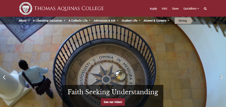 College Launches New Website Thomas Aquinas College