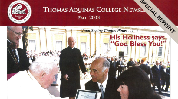 Fall 2003 Newsletter | Thomas Aquinas College