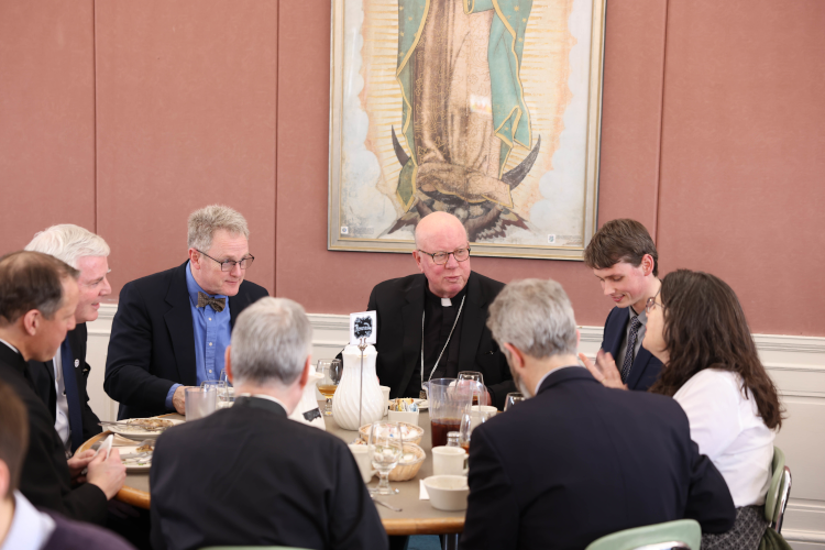 Bishop Byrne at lunch with members of the TAC community