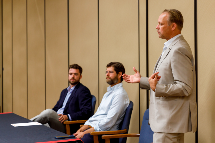 Peter LaFave (’13), Nathan Haggard (’99), and Raymond Tittmann (’94)