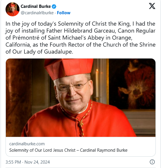 Cardinal Burke tweet