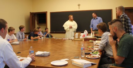 Classmates: Rev. Michael Hurley, O.P. (’99) and Director of Alumni Affairs Mark Kretschmer (’99)