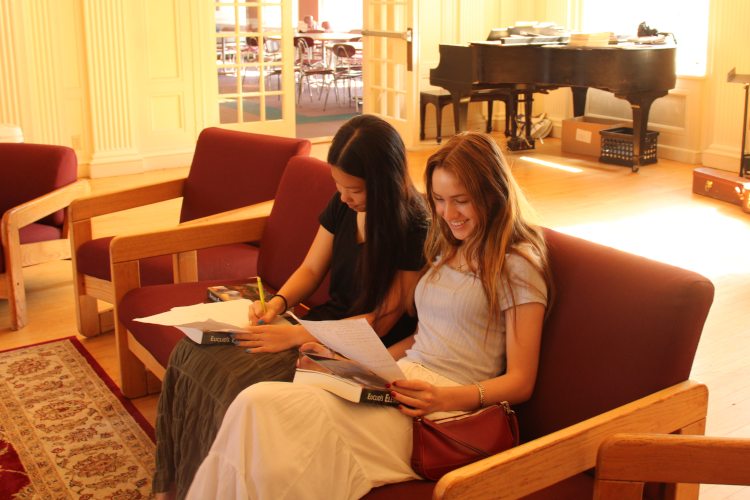 Students study in Gould Commons