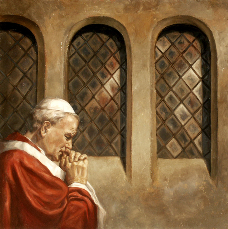 Painting of Pope St. John Paul II by Maria Rangel Cardenas