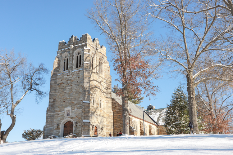 Our Mother of Perpetual Help Chapel in the snow