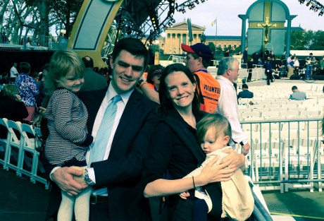 The Sullivan family before the World Meeting of Families Mass