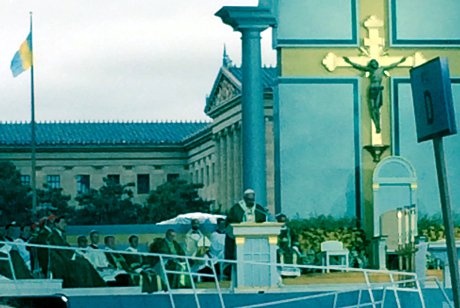 His Holiness Pope Francis at the World Meeting of Families Mass in Philadelphia, as photographed by Emily (Barry ’11) Sullivan