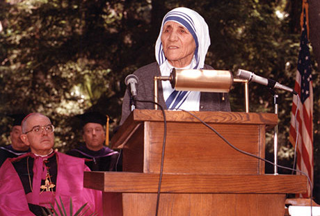 Bl. Mother Teresa presents the 1982 Commencement Address at 