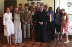 Fr. Scalia with members of the Class of 2017