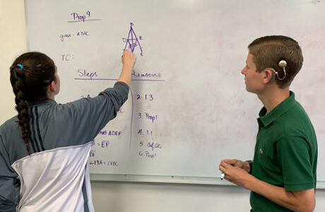 Students practice Euclidean propositions