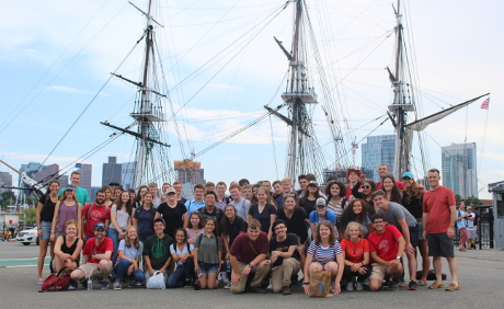 Students at USS Constitution