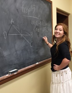 A student demonstrates a Euclidean proposition