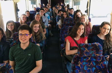 Students on the bus to Los Angeles