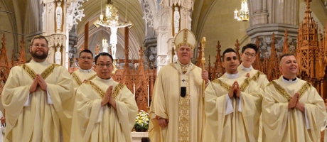 Rev. Andrew De Silva (right, ’03) with Joseph W. Cardinal To