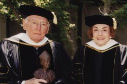 Sir Daniel and Rosemary at Commencement 1999, at which the C