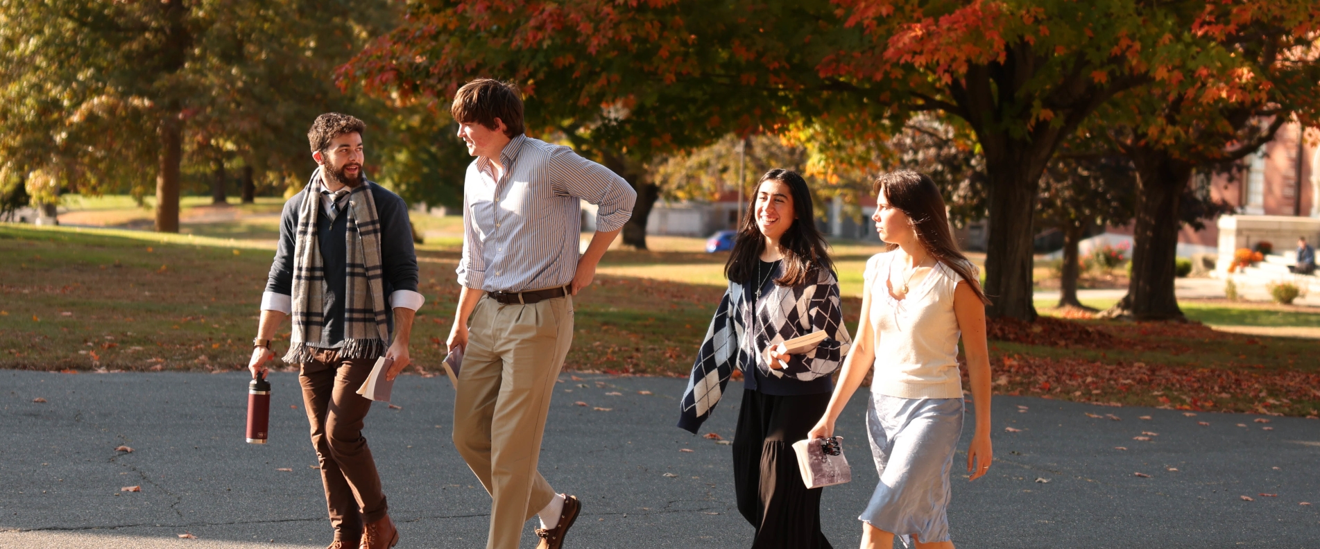 Students on the New England campus