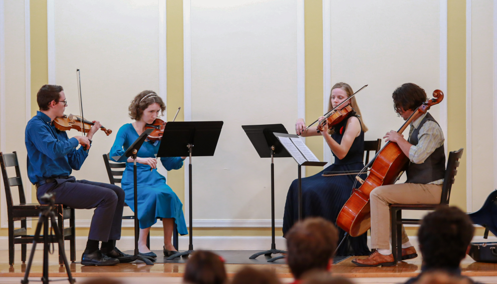 A string quartet performs