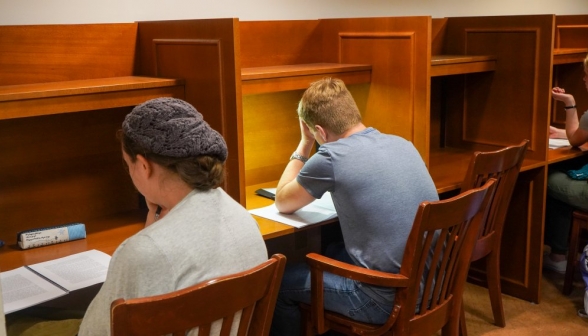 Students at the study desks