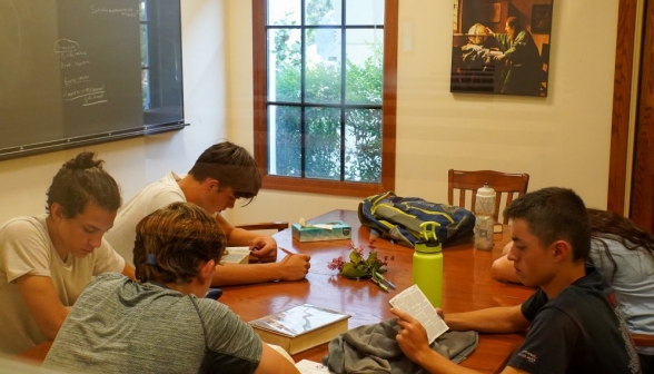 Students at work in one of the study rooms
