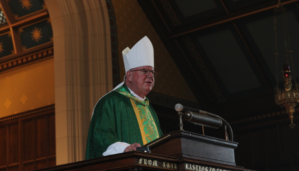 Bishop Byrne delivers his homily
