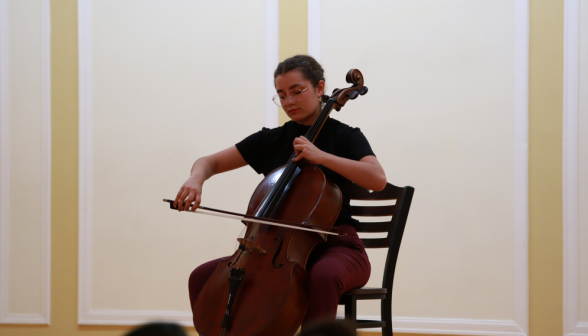 A student plays the cello