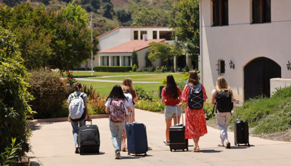Students arrive on the California campus