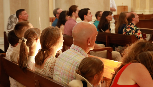 The audience in the pews