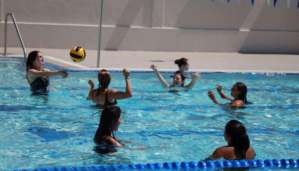 Seven playing water polo