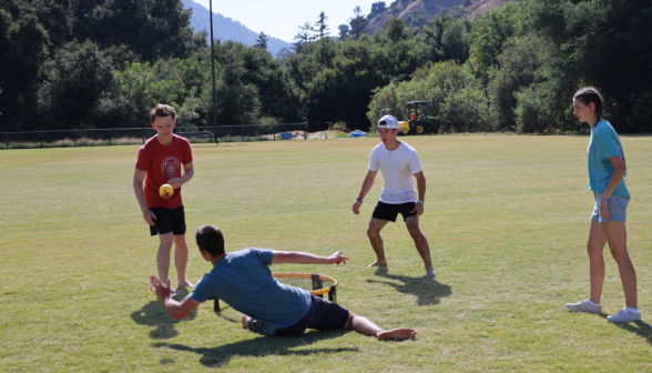 Several play Spikeball