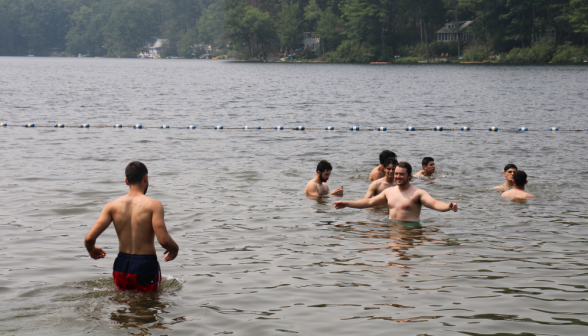 Students in the water