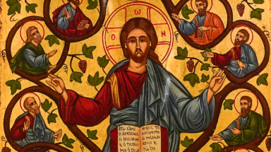 A Greek icon of Jesus Christ as the true vine