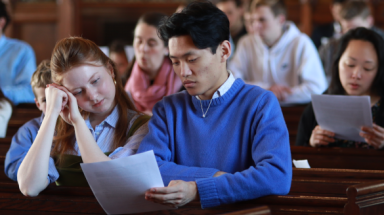 Students pray