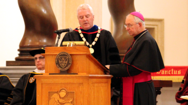Paul O'Reilly and Archbishop Gomez