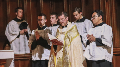 Fr. Markey at Advent Lessons & Carols