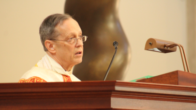 Rev. Stephen Brock delivers the homily