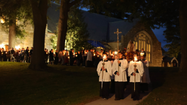 A rosary procession for Our Lady of Fatima