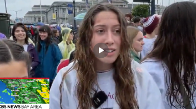 CBS coverage of california students at the walk for life in San Francisco